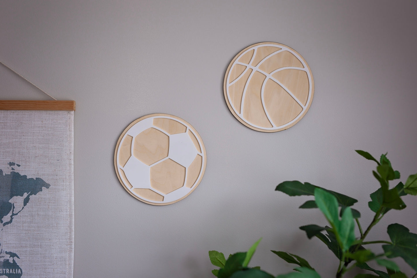 Soccer Basket ball wall decor